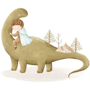 Transfert DTF - L'ami dinosaure au clair de lune 6-1/2" X 6"