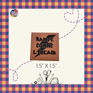 Étiquette à coudre - Rapide comme l'éclair - 1,5" X 1,5"