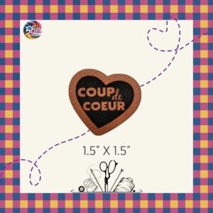Étiquette à coudre - Coup de coeur - 1,5" X 1,5"