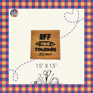 Étiquette à coudre - BFF pour toujours - 1,5" X 1,5"