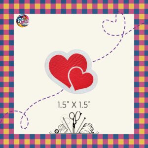 Étiquette à coudre - Duo de coeurs - 1,5" X 1,5"