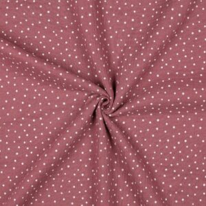 Mousseline de coton double gaze - Pois tendres bois de rose