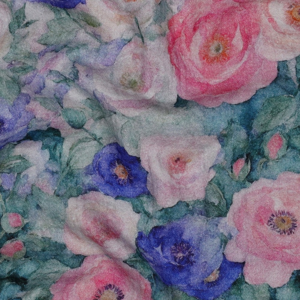 Mousseline de coton double gaze - Jardin aquarelle – Image 3