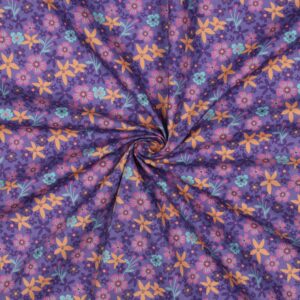 Popeline de coton Jardin crépuscule – fond violet