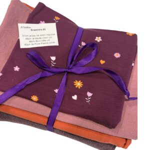 Mini ensemble 85 - Jersey de coton, bord côte et polaire chiné