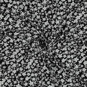 Sergé Viscose - Fleurs de minuit