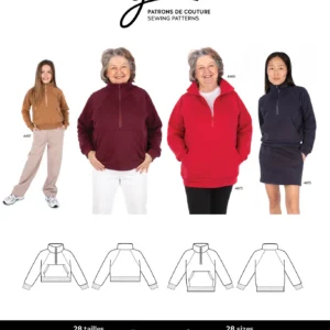 Patron Jalie 4674 - SOPHIE demi-zip sweatshirt
