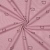 Tissu coton gaufré rose poudré avec petits motifs oursons minimalistes
