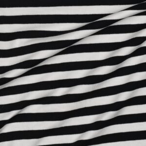 Jersey coton rayures écru noir fils teints – Minifra