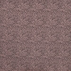Tissu jersey de coton motif mini léopard noir sur fond rose poudré