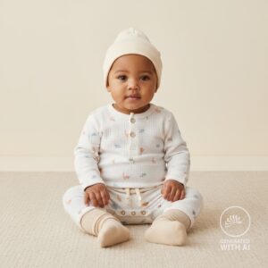 mousseline de coton blanche avec petits dinosaures pastel terracotta bleu et sauge