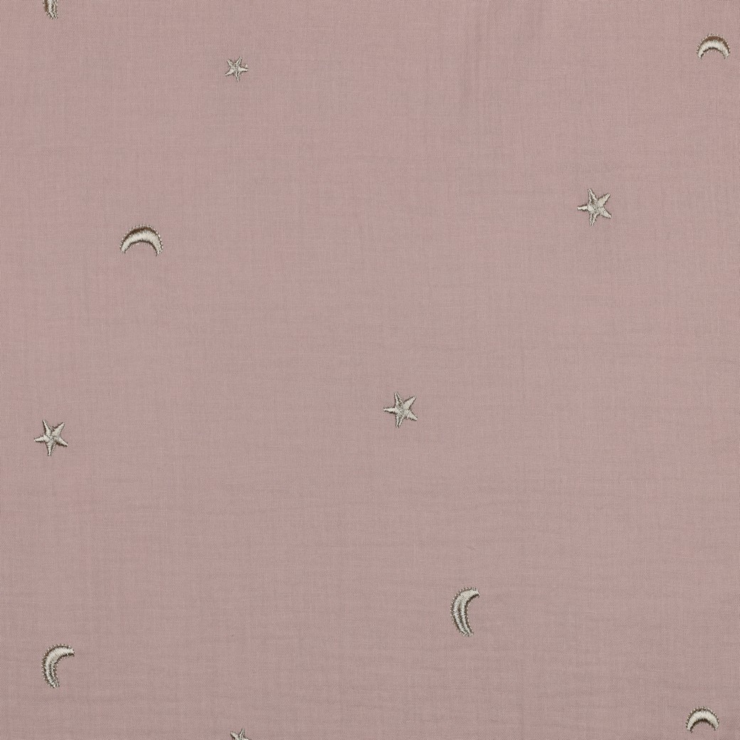 Mousseline de coton double gaz rose doux Minifra