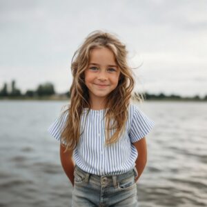 Mousseline de coton double gaz inspiration mer Minifra