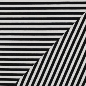 Jersey coton rayures écru noir fils teints – Minifra