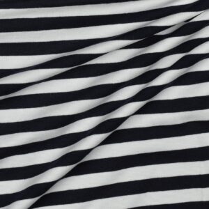 Jersey coton rayures écru marine fils teints – Minifra