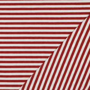 Jersey coton rayures écru rouge brique fils teints – Minifra