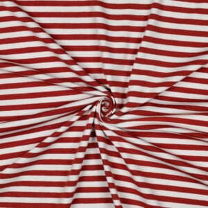 Jersey coton rayures écru rouge brique fils teints – Minifra