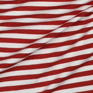 Jersey coton rayures écru rouge brique fils teints – Minifra