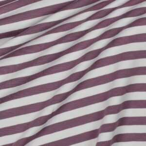 Jersey coton rayures écru rose fils teints – Minifra