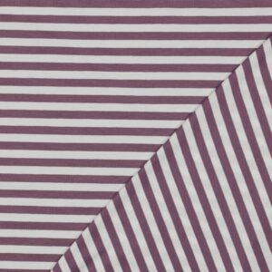 Jersey coton rayures écru rose fils teints – Minifra