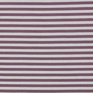 Jersey coton rayures écru rose fils teints – Minifra