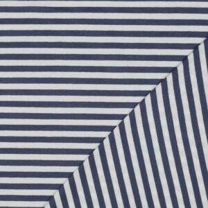 Jersey coton rayures écru bleu jeans fils teints – Minifra