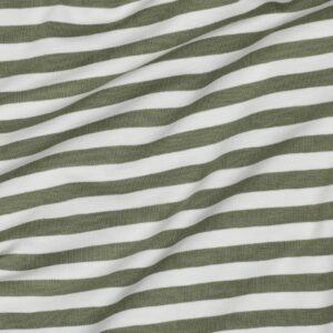 Jersey coton rayures écru vert doux fils teints – Minifra