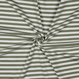 Jersey coton rayures écru vert doux fils teints – Minifra
